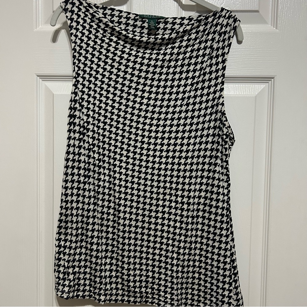 Ralph Laurel Black/White Sleeveless Top